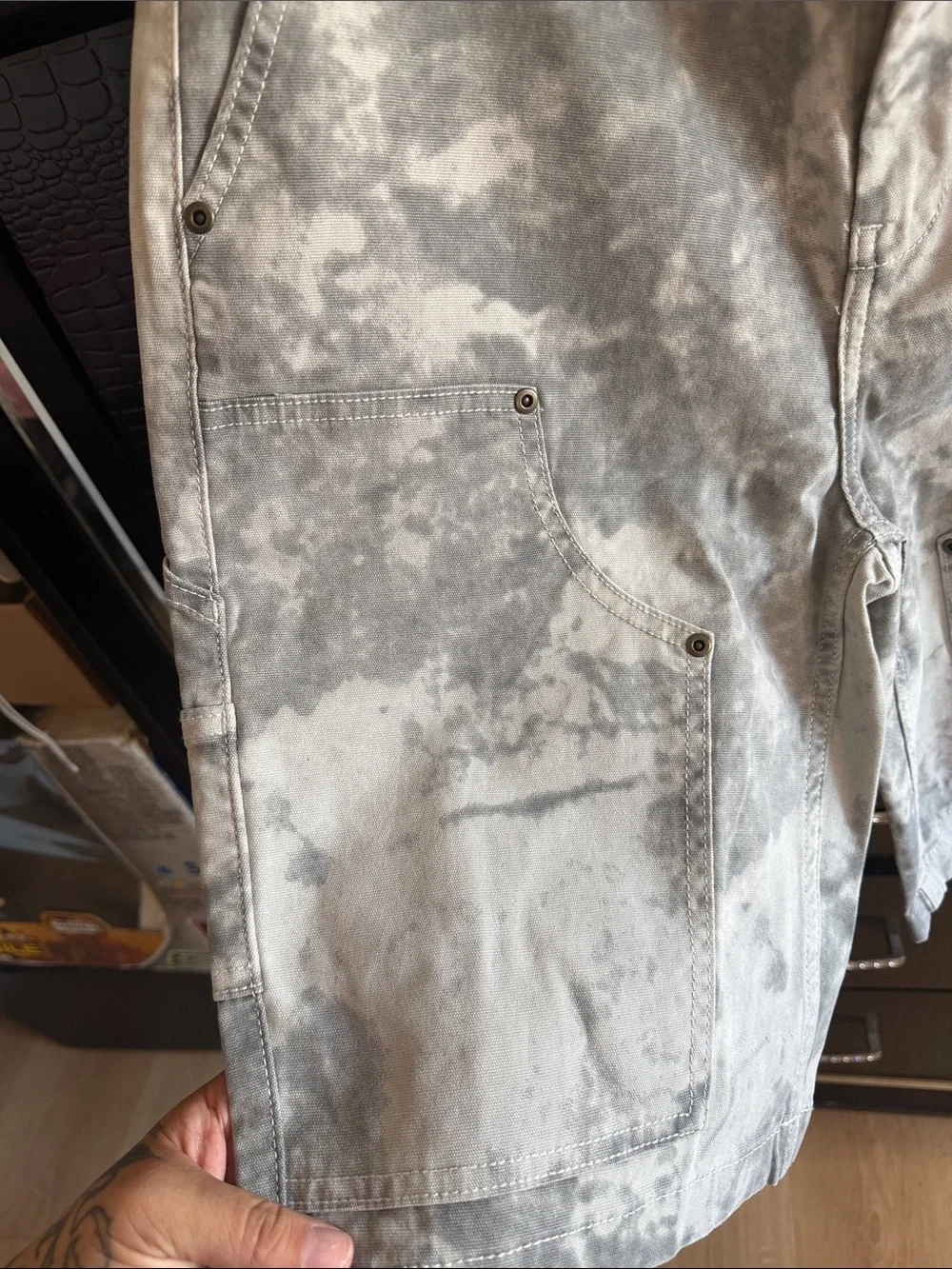 No Boundaries Gray Tie-Dye Cargo Shorts